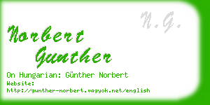 norbert gunther business card